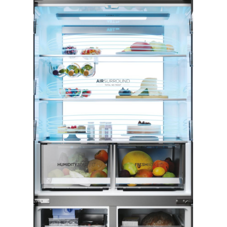 HAIER HCR79F19EHMD FRIGORIFERO 4 PORTE CUBE 90 642LT NO FROST CLASSE E INOX SCURO