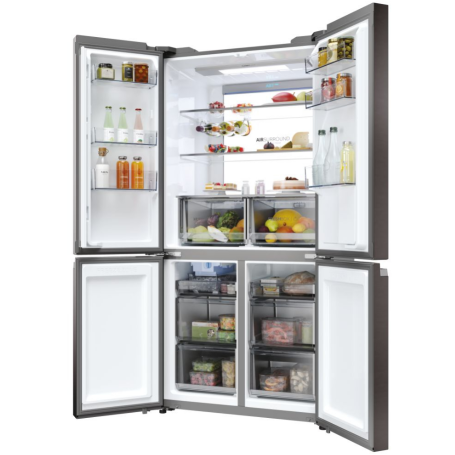 HAIER HCR79F19EHMD FRIGORIFERO 4 PORTE CUBE 90 642LT NO FROST CLASSE E INOX SCURO