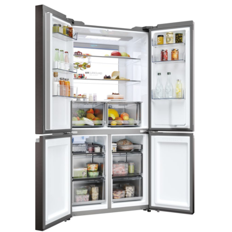 HAIER HCR79F19EHMD FRIGORIFERO 4 PORTE CUBE 90 642LT NO FROST CLASSE E INOX SCURO