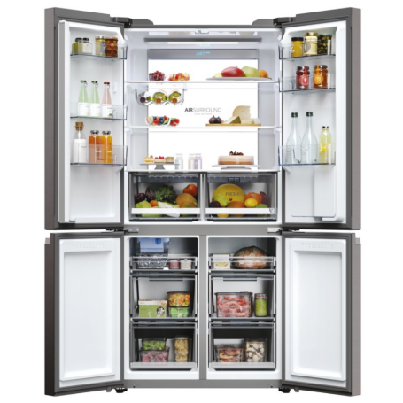 HAIER HCR79F19EHMD FRIGORIFERO 4 PORTE CUBE 90 642LT NO FROST CLASSE E INOX SCURO