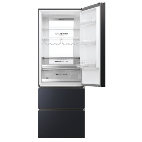 HAIER HTW7720ENMB FRIGORIFERO COMBINATO 3 PORTE 483LT TOTAL NO FROST CLASSE E WI-FI - NERO - PROMO