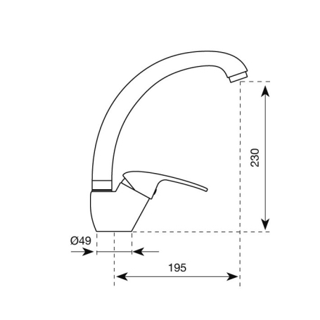 ARGO 2811 J MISCELATORE MONOCOMANDO CANNA GIREVOLE CROMO