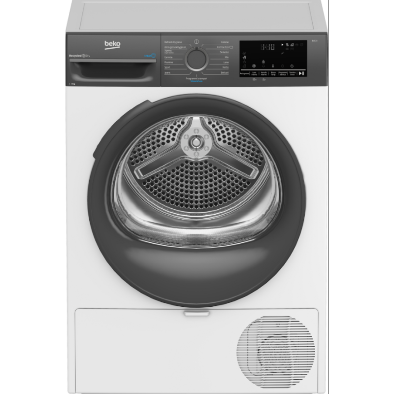 BEKO BMEUT481SAI ASCIUGATRICE OPTISENSE A POMPA DI CALORE 8KG CLASSE A+++ PROMO