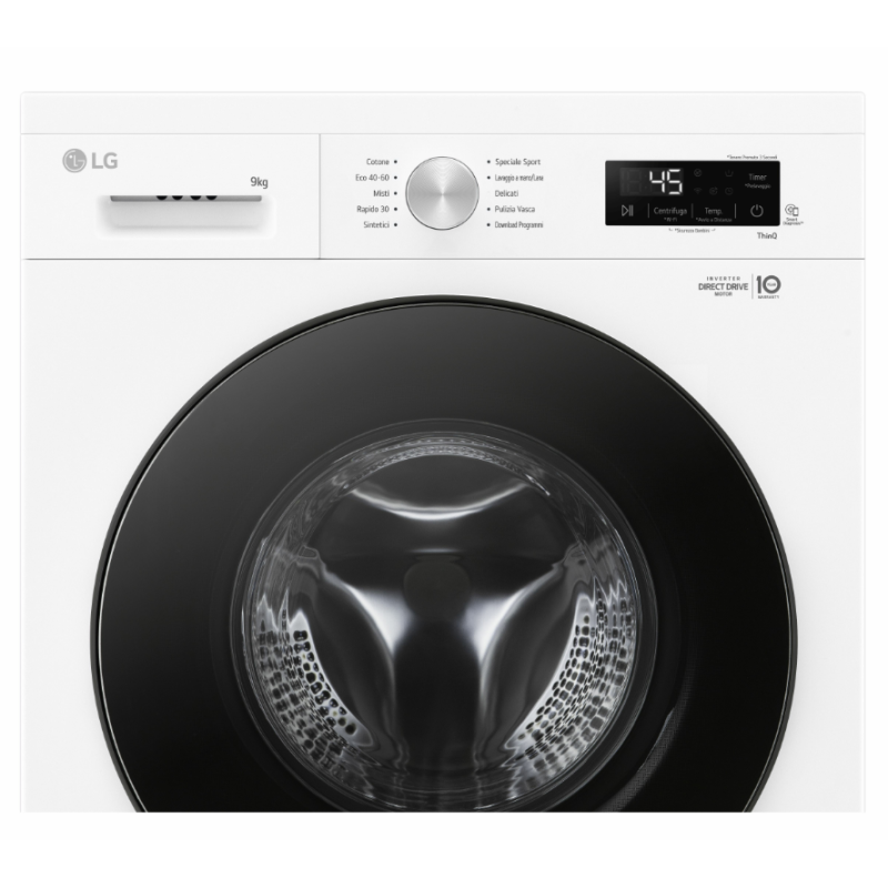 LG F4NX1009NWB LAVATRICE 9KG 1400 GIRI VAPORE...