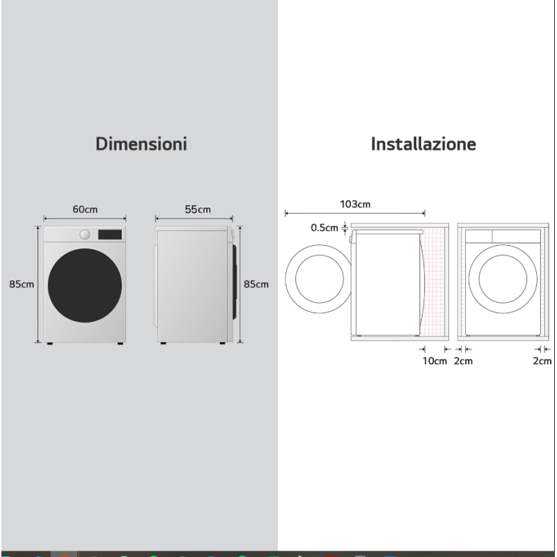 LG F4NX1009NWB LAVATRICE 9KG 1400 GIRI VAPORE...