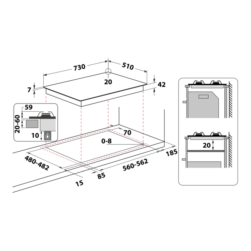HOTPOINT HAGD 72S/MR PIANO COTTURA 73CM 5...