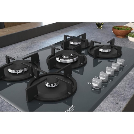 HOTPOINT HAGD 72S/MR PIANO COTTURA 73CM 5 FUOCHI A GAS GRIGLIE IN GHISA - SPECCHIO