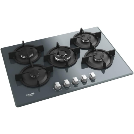 HOTPOINT HAGD 72S/MR PIANO COTTURA 73CM 5 FUOCHI A GAS GRIGLIE IN GHISA - SPECCHIO