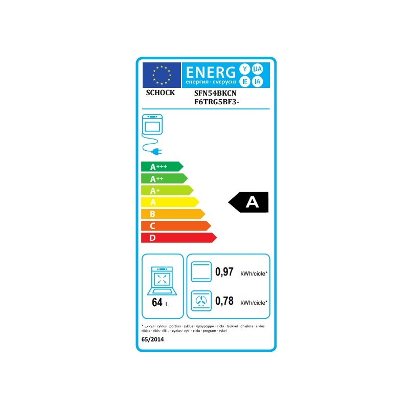 SCHOCK SFN54BKCN FORNO ELETTRICO DA INCASSO...