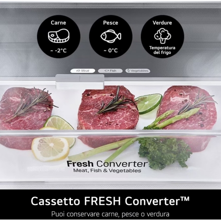 LG GBV5140CPY FRIGORIFERO COMBINATO LIBERA INSTALLAZIONE 344LT NO FROST CLASSE C ARGENTO