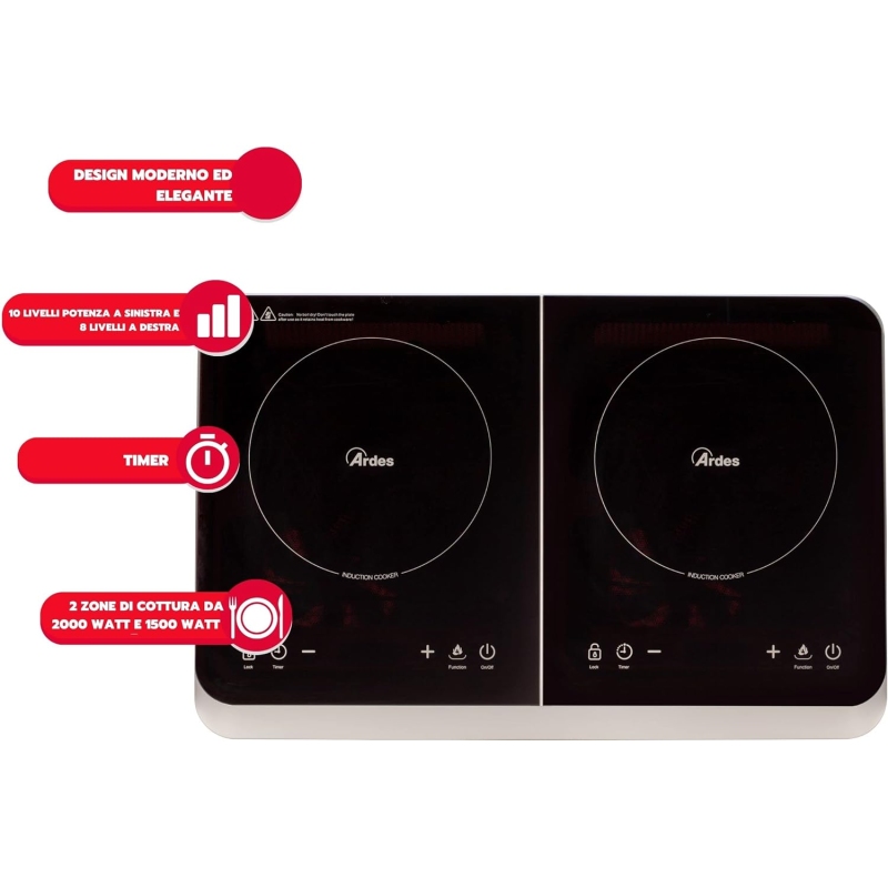 ARDES AR1F602 FORNELLO A INDUZIONE 2 ZONE...