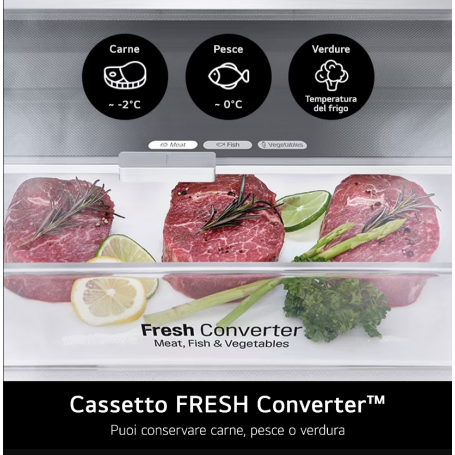 LG GBV5240DPY FRIGORIFERO COMBINATO LIBERA INSTALLAZIONE 387LT NO FROST CLASSE D - ARGENTO - PROMO