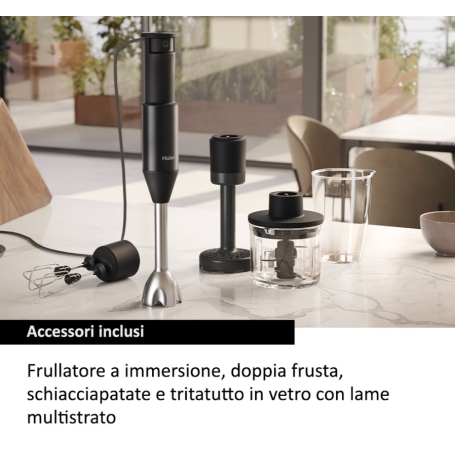 HAIER HHB5B5 011 FRULLATORE A IMMERSIONE 4 IN 1 - NERO
