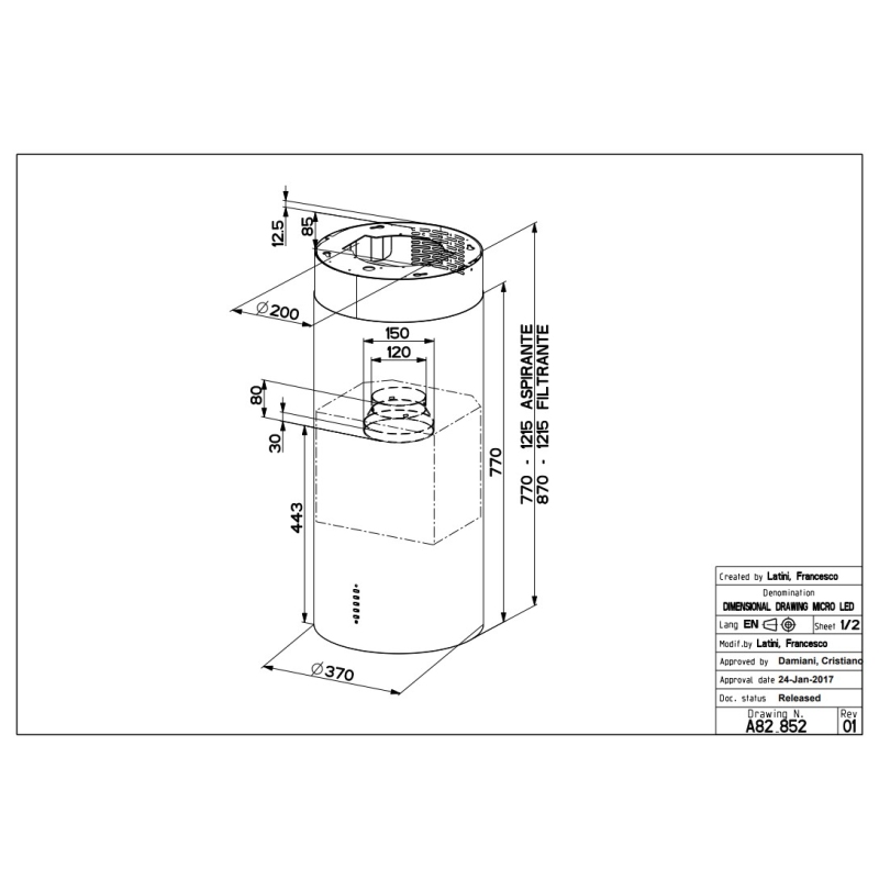 FABER CYLIND I.EVO PLUS WH GLOSS A37/2 CAPPA A...