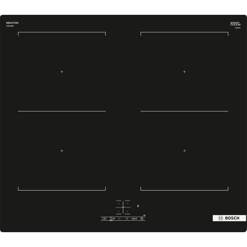 BOSCH PVQ611BB6E SERIE 4 PIANO COTTURA DA INCASSO A INDUZIONE 60CM 4 ZONE - NERO