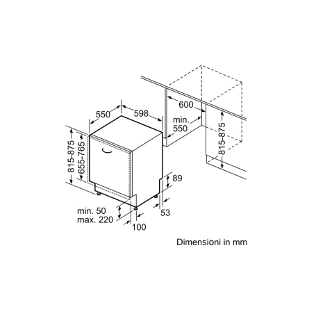 BOSCH SMH4ECX27E LAVASTOVIGLIE DA INCASSO A SCOMPARSA TOTALE 14 COPERTI WIFI CLASSE A