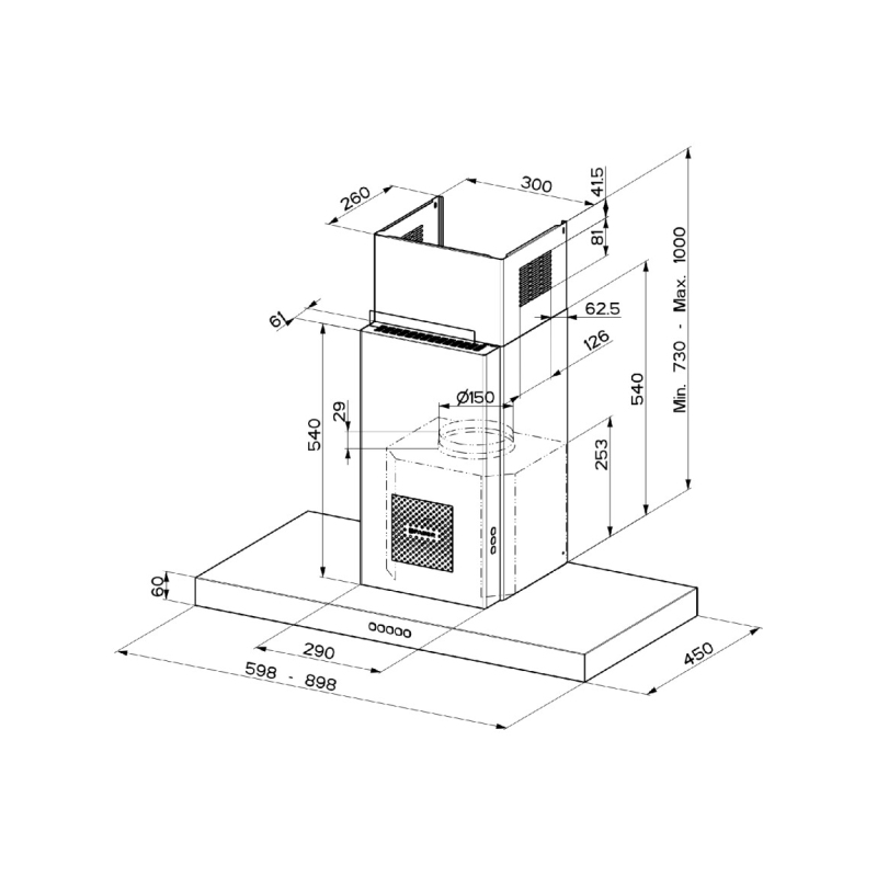 FABER STILO COMFORT SAN X A60 CAPPA A PARETE...