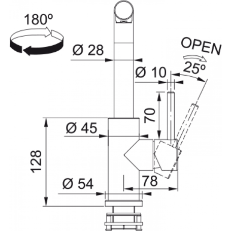 FRANKE 115.0706.985 MISCELATORE CANNA GIREVOLE - INOX