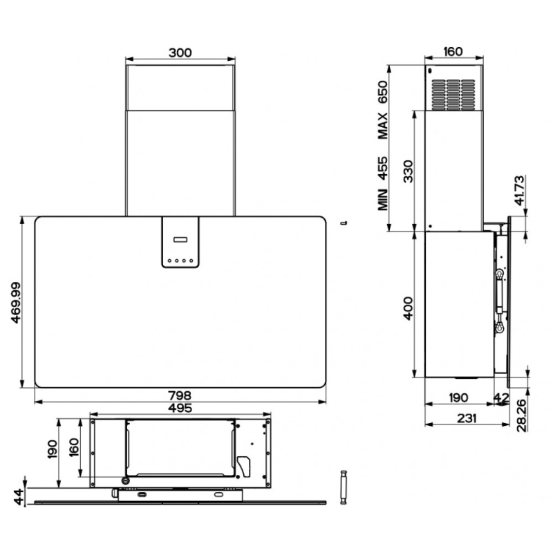 FABER 330.0597.524 CAPPA A PARETE 80CM CLASSE A...