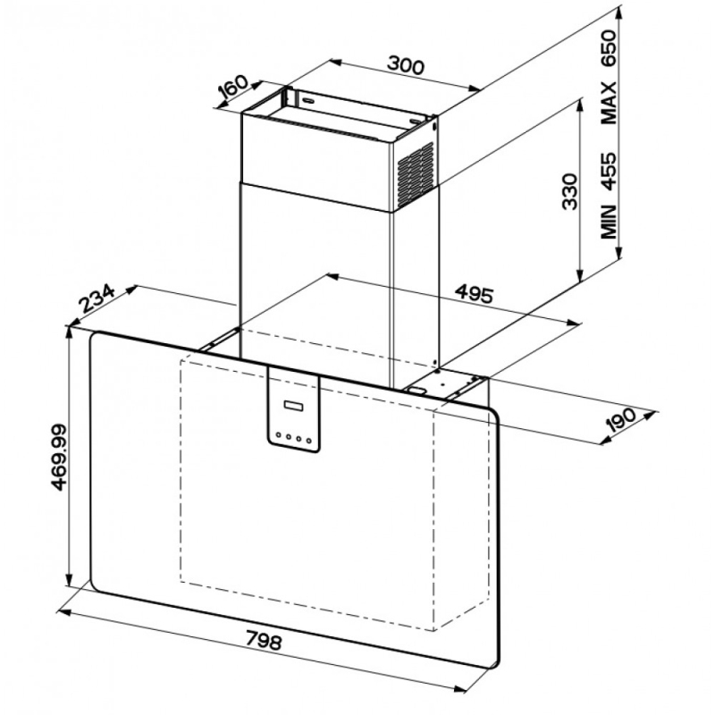 FABER 330.0597.524 CAPPA A PARETE 80CM CLASSE A...