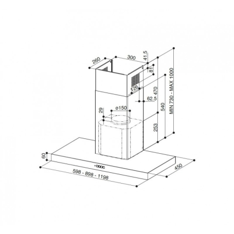 FABER 325.0618.789 CAPPA A PARETE ASPIRANTE 60 CM CLASSE B - BIANCO