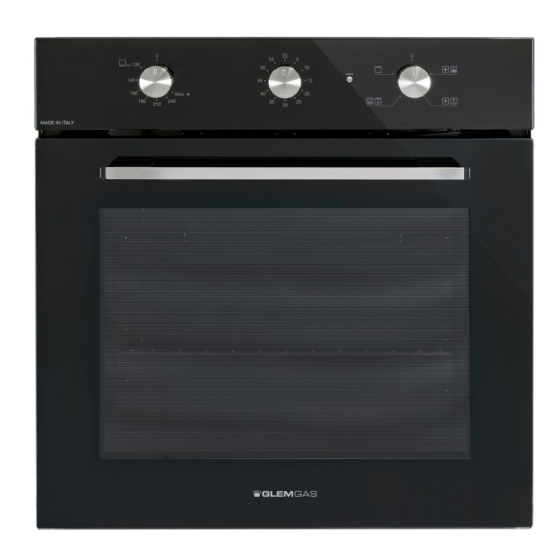 GLEM GAS GFXV21BK-S2 FORNO DA INCASSO ELETTRICO + GAS VENTILATO 63LT NERO