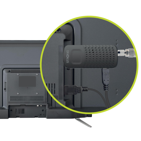 STRONG SRT84 RICEVITORE DIGITALE TERRESTRE DVB-T2 IN FORMATO POCKET COLLEGAMENTO HDMI NERO