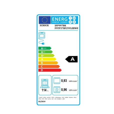 SCHOCK SFP997BK FORNO DA INCASSO ELETTRICO 114 LT CLASSE A - NERO OPACO