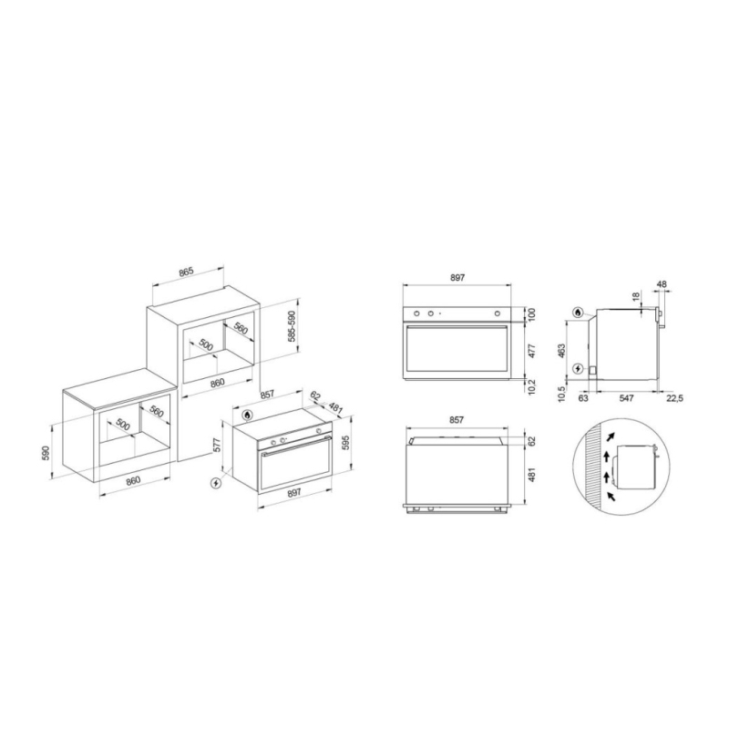 SCHOCK SFP997IX FORNO DA INCASSO ELETTRICO 114...