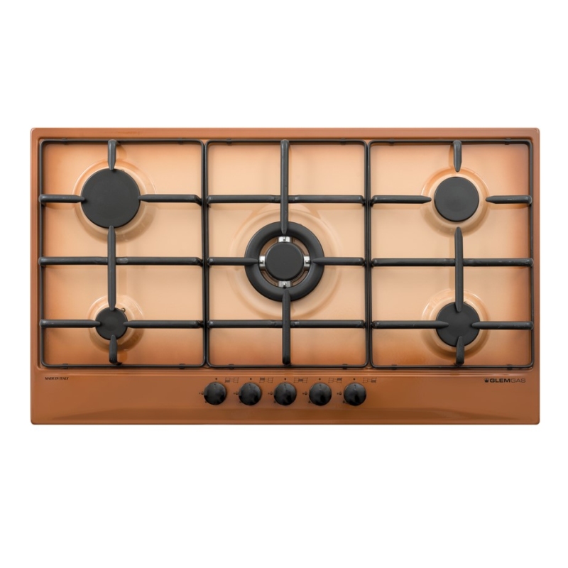 GLEM GAS GT955TF PIANO COTTURA DA INCASSO 86CM 5 FUOCHI A GAS TERRA DI FRANCIA