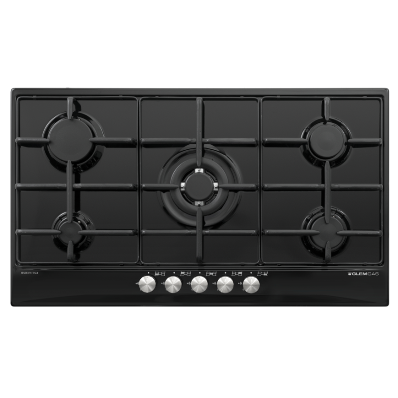 GLEM GAS GT955BK PIANO COTTURA DA INCASSO 90CM 5 FUOCHI COLORE NERO
