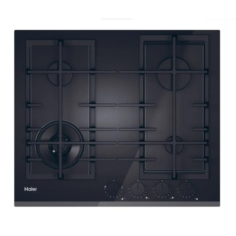 HAIER HAVG6BF4TBPB PIANO COTTURA DA INCASSO 60CM 4 FUOCHI A GAS IN CRISTALLO NERO