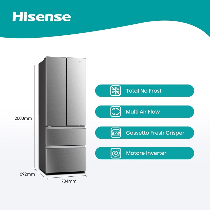 HISENSE RF632N4BCE FRIGORIFERO 4 PORTE 485LT...