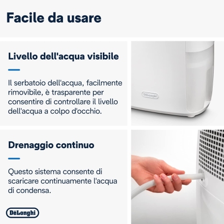 DE LONGHI DEX210SF DEUMIDIFICATORE 10LT SERBATOIO 2LT
