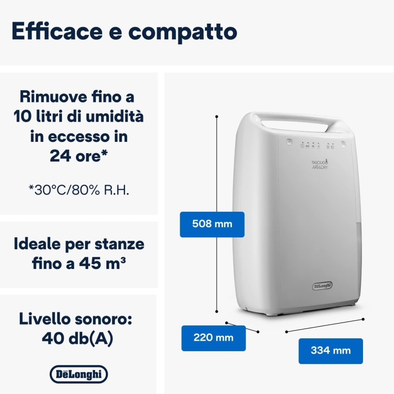DE LONGHI DEX210SF DEUMIDIFICATORE 10LT...