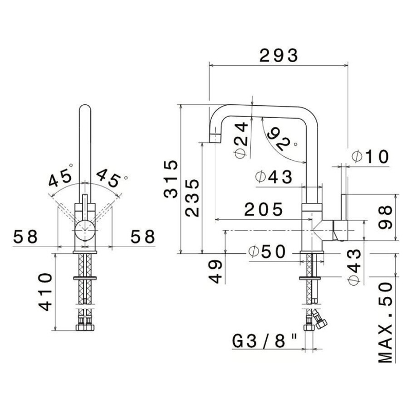 NEWFORM 63420X.50.050 MISCELATORE INOX