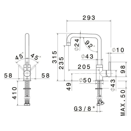 NEWFORM 63420X.50.050 MISCELATORE INOX