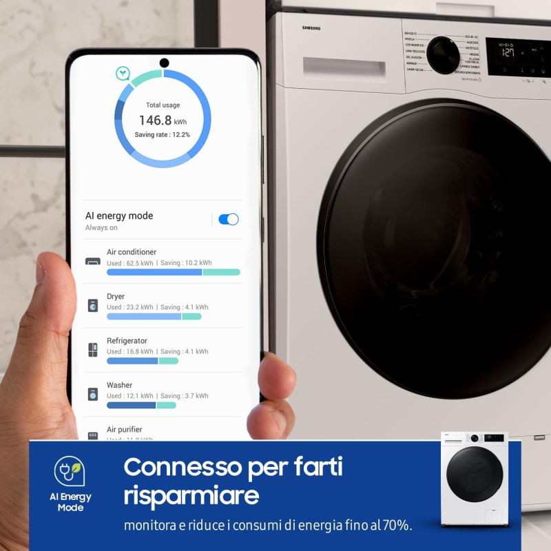 SAMSUNG WD11DG5B15BEET LAVASCIUGA 11/6 KG 1400...