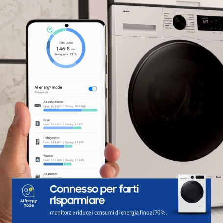 SAMSUNG WD11DG5B15BEET LAVASCIUGA 11/6 KG 1400 GIRI WIFI CLASSE A/D