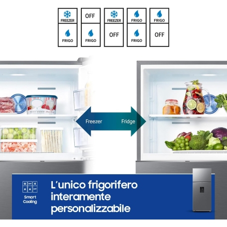 SAMSUNG RT53DG7B14S9 FRIGORIFERO DOPPIA PORTA 528LT NO FROST CON DISPENSER CLASSE E INOX