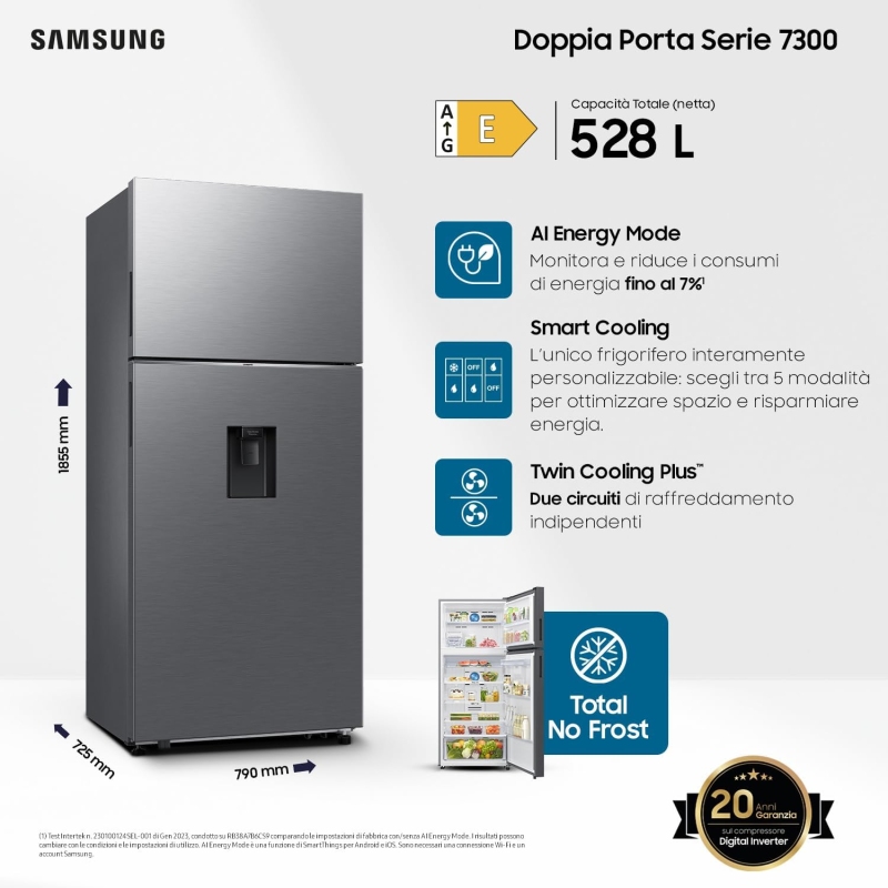 SAMSUNG RT53DG7B14S9 FRIGORIFERO DOPPIA PORTA...