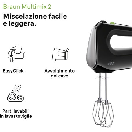 BRAUN HM2110BK SBATTITORE ELETTRICO 5 VELOCITA' - NERO