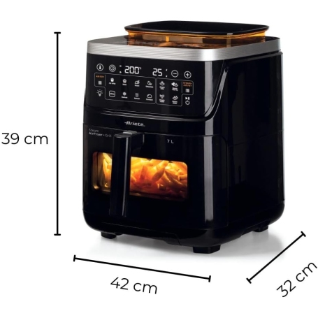 ARIETE 4636 FRIGGITRICE AD ARIA 7LT CON FUNZIONE VAPORE - NERA