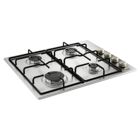 DE LONGHI YLG 60 L PIANO COTTURA 60 CM 4 FUOCHI A GAS COMANDI LATERALI - INOX - YLG60L