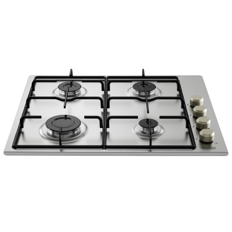 DE LONGHI YLG 60 L PIANO COTTURA 60 CM 4 FUOCHI A GAS COMANDI LATERALI - INOX - YLG60L