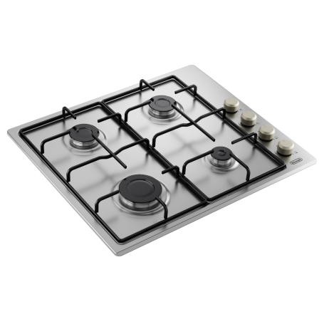 DE LONGHI YLG 60 L PIANO COTTURA 60 CM 4 FUOCHI A GAS COMANDI LATERALI - INOX - YLG60L