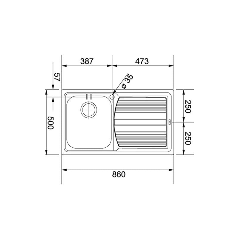 FRANKE LLX611DX LAVELLO UNA VASCA GOCCIOLATOIO...