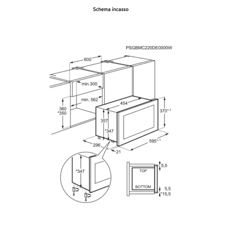 ELECTROLUX KMSD203TMX FORNO A MICROONDE DA INCASSO 19LT CON GRILL