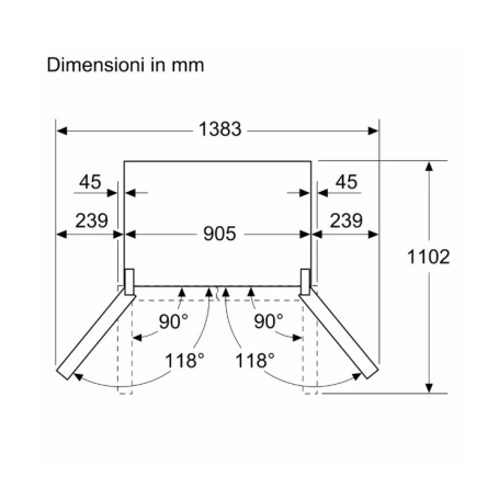 BOSCH KFD96APEA FRIGORIFERO 4 PORTE 574LT TOTAL NO FROST DISPENSER WIFI ACCIAIO INOX