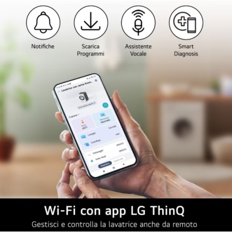LG F4NX1008NWK LAVATRICE 8KG 1400 GIRI WIFI VAPORE CLASSE A
